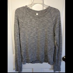 Athleta girl gray long sleeve with thumb holes